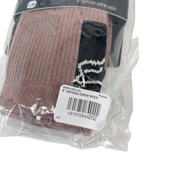 Fox Racing 8 Inch Defend Crew Sock in Plum Perfect Mens Size L / XL NWT - Picture 3 of 4